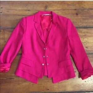 Pink Elie Tahari blazer with gold snaps